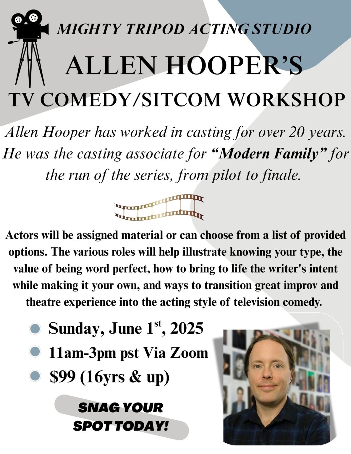 Comedy/Sitcom Workshop with Allen Hooper – MIGHTY TRIPOD